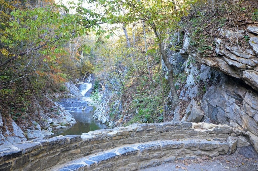 Lace Falls in Natural Bridge state park 